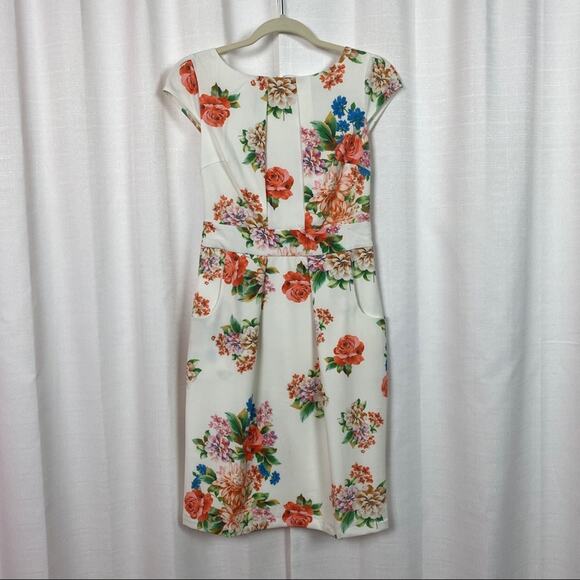 ModCloth White Floral Elegant Reflections Dress Sz.S NWT - Picture 3 of 8